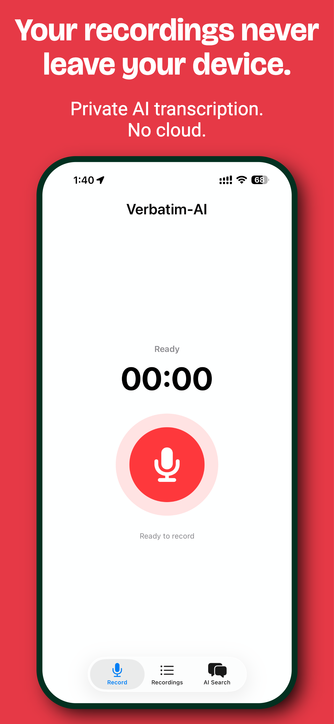Verbatim AI app screenshot.
